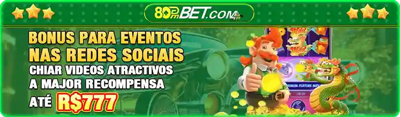 Banner de promoção de bônus no 80PMBET cassino.